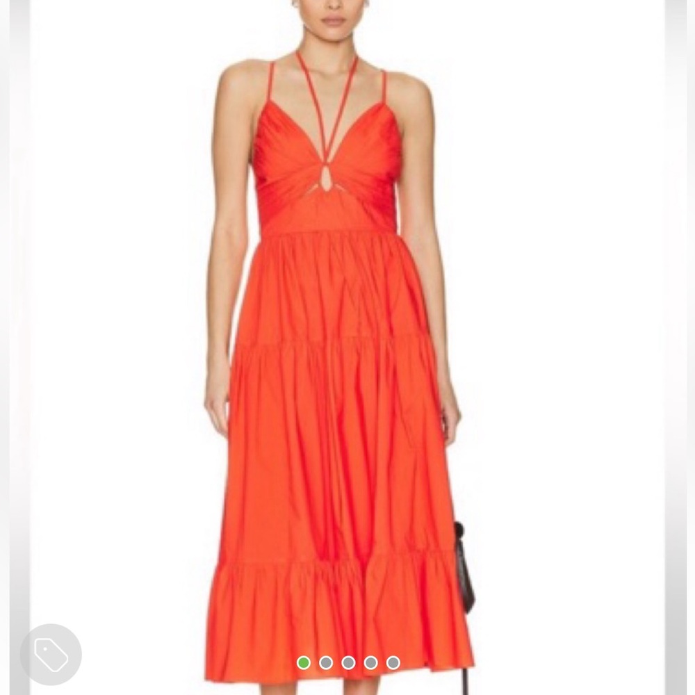 Ulla Johnson Orange Midi Dress - image 2
